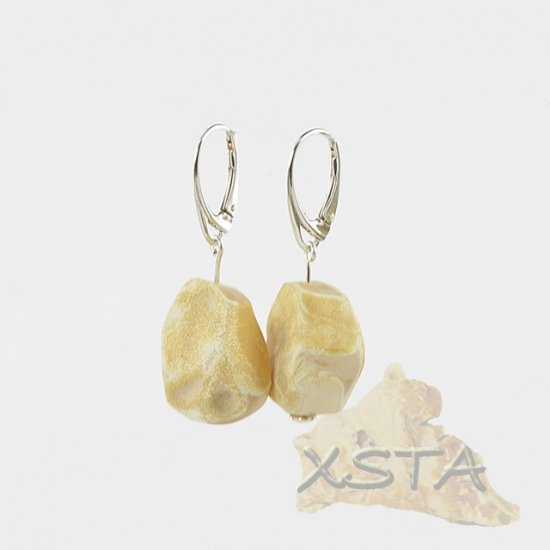 Raw Baltic amber earrings